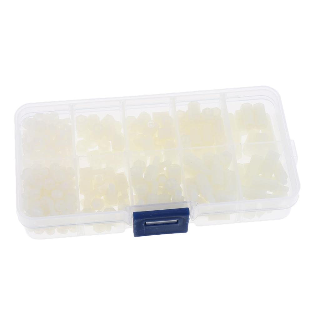 Bnf® 300pcs M3 Nylon Hex Nut Screw Spacers Stand-Off Accessories Assortment | Screws & Bolts | Fasteners & Hardware | Business & Industrial-image-37