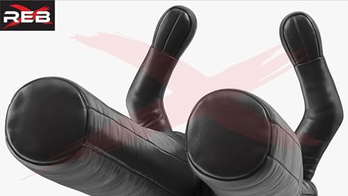 REBX MMA Standing Grappling Dummy, 70-Inch Leather Grappling Dummy Judo Punching Bag Dummy BJJ Wrestling Brazilian JIU Jitsu Submission Self Defense Training Unfilled - Thumbnail 3