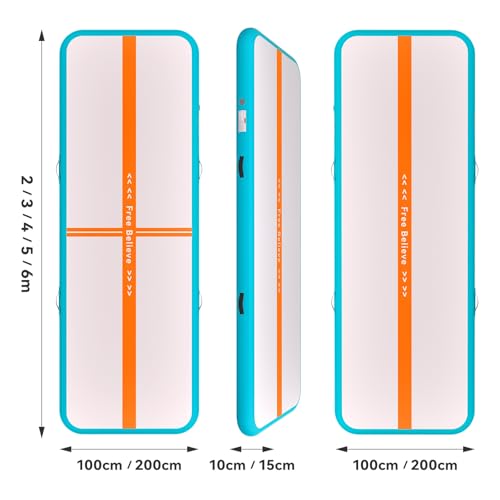 Airtrack Matte 5m x 1m (Farbe Blau + Orange) - 2