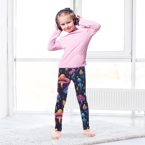 Starry Mushroom Girls Leggings Soft Stretch Workout Yoga Dance Pants for Kids Casual Tights4