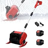 20 V 33 cm schnurlose, bürstenlose Schneeschaufel, schnurlose Schneefräse mit 2 x 4 Ah Akku und Ladegerät, Teleskopstange, 70 m Wurfweite, Schneefräse für Auffahrt und Gehweg