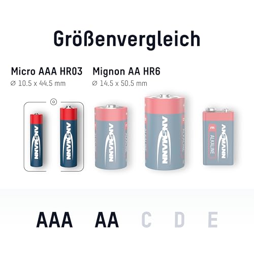 ANSMANN Batteriebox Aufbewahrungsbox für 56 Batterien Akkus mit 32 AAA + 20 Mignon AA Batterien, Sortierbox Organizer, Wandhalterung, Kunststoff