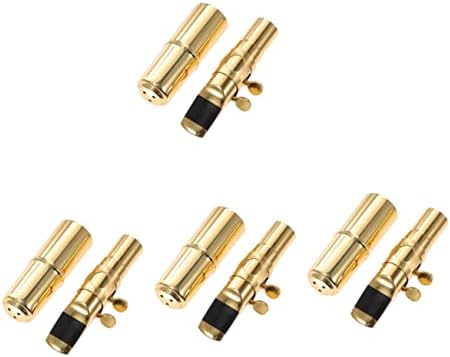 Milisten 4pcs Supplies Flute Metal Alto and Part Beginners Tenor Eb Instrument Sax Saxophones Brass Professionals Saxophone Musical Accessories Head with Mouth Cap Instruments for
