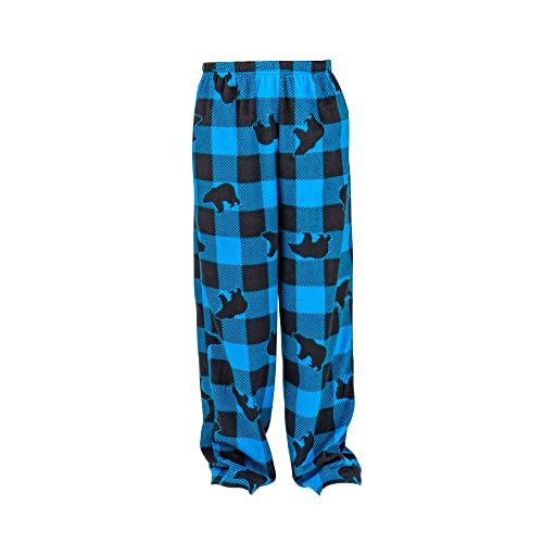 Mad Dog Concepts 2-Pack Boys Pajama Pants - Soft Fleece Pj Bottoms For Kids - Plaid Lounge Pants With Slipper Socks - Size: 14-16, Bear Plaid/Plaid #TOP6