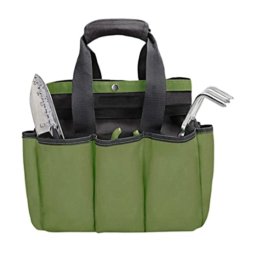Garden Tool Bag Garden Tool Storage, Multi-Pocket Garden Tool Holder Organizers with Handles Gardening Gifts Dark Green