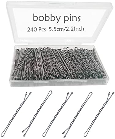 240 Pcs 2.2 Inch Hair Bobby Pins Silver With Box, Silver Bobby Pins For Gray Hair, YINGFENG Reusable Non Slip Hair Pins, This Gray Hair Pins For Women, Girls And Kids, Suitable For All Hair Types