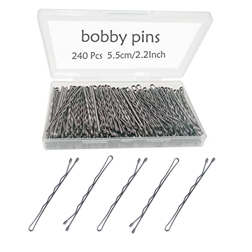 240 Pcs 2.2 Inch Hair Bobby Pins Silver With Box, Silver Bobby Pins For Gray Hair, Yingfeng Reusable Non Slip Hair Pins, This Gray Hair Pins For Women, Girls And Kids, Suitable For All Hair Types #TOP3