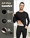 WEERTI Thermal Underwear for Men Long Johns with Fleece Lined Base Layer Men Cold Weather Top Bottom Black