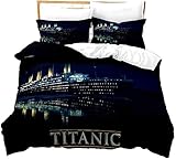 NBAOBAO Parure de lit Titanic - Housse de couette douce et confortable - 2 taies d'oreille...