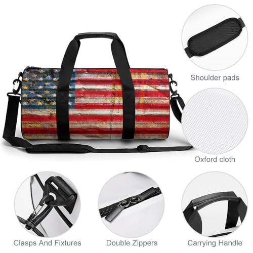 Sac de gym drapeau américain et sac week-end de voyage 45cm