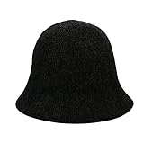 Generisch Baskenmütze im französischen Stil, Malerhut, Fester, Warmer -Zylinder Fischermütze (Black, M)