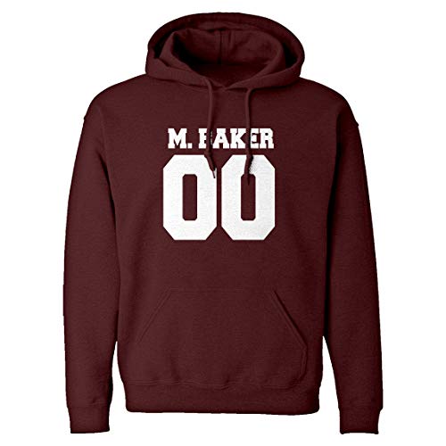 Hoodie M. Baker 00 Large Maroon Hooded Sweatshirt