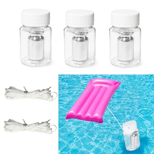 3 Pack 100g Pool Float Anchor Replacement Set Pool Weight for Floats Fountain with String Anchor and Sealed Bottle for Floats Weight