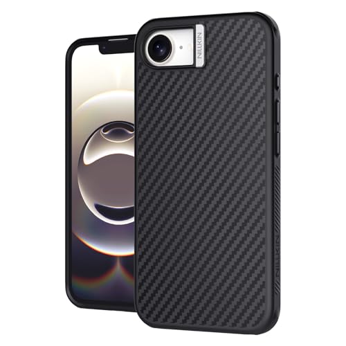 Image of Nillkin Case for Apple iPhone 16E / 17E (6.1 inch Inch) Synthetic Fiber Pro Magnetic Works with Mag Safe Aramid Carbon Tough Waterproof Silver Color