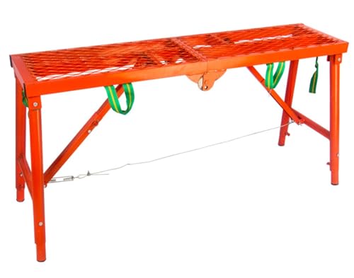 Plataforma de andamio plegable ajustable con tubo galvanizado, portátil y multifuncional, solución de ahorro de espacio, 75 x 40 x 150 cm