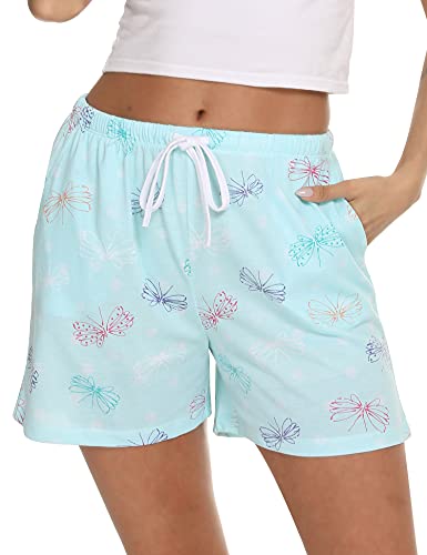 Enjoynight Women Pajama Shorts Cotton Lounge Bottoms Sleep Shorts With Drawstring & Pockes(2X-Large,Butterfly) #TOP9