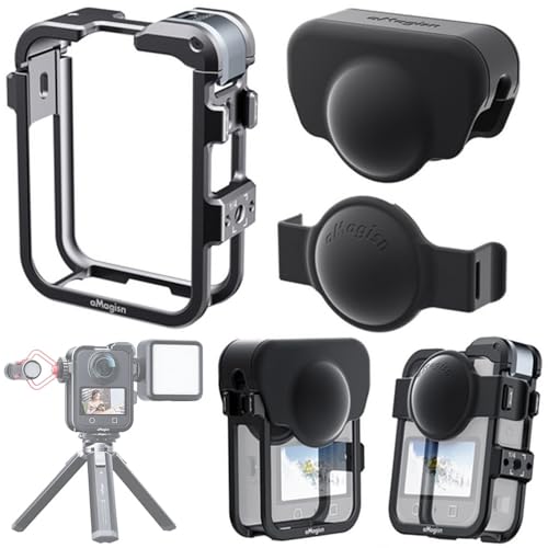 DJI OSMO 360 �Ή� �J���� �P�[�W �g���A�_�v�^�[ �A���~�������P�[�W 1/4�C���`�l�W��/�R�[���h�V���[�}�E���g�𓋍� �_�u�������Y�V���R���J�o�[�ƃV���O�������Y�V���R���J�o�[�t�� (Silver)