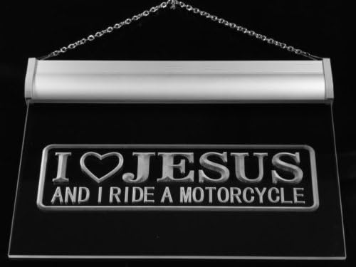 ADVPRO i724-b I Love Jesus and I Ride Motorcycle Neon Sign
