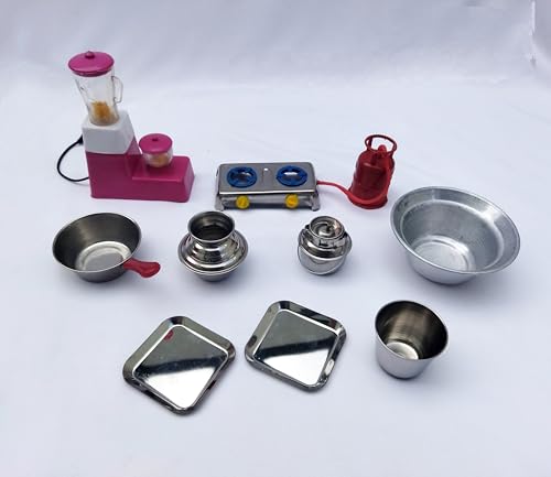 Image of Miniature Kitchen Set for Kids,Girls,Boys,Real Cooking,Steel Set for Kids,Girls Boys,Pretend Play Toys Comes in a Transparent Zipper Pouch. (40 pcs Kitchen Set)