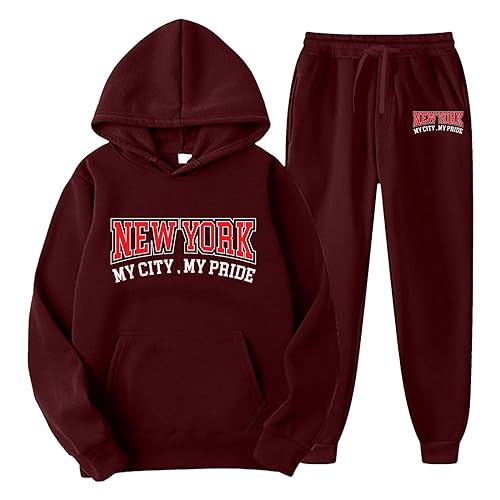 Trainingsanzug Herren,Jogginganzug Herren Buchstaben Hoodies und Jogginghosen Y2K Männer Jogging Anzug Streetwear 2PC Tracksuit Lässig Oberteil und Sporthosen Leichte Atmungsaktiv Sportanzug