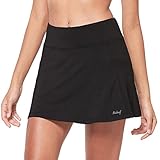 BALEAF Women's High Waisted Tennis Skirts Pleated Golf Skorts Skirts with Ball Pockets Black M