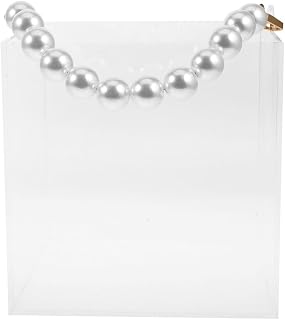 Didiseaon Acrylic Favor Box for Weddings with Pearl Handle | Present Container, Reusable Sturdy Build, Easy to Carry and Clean, for Birthday Parties