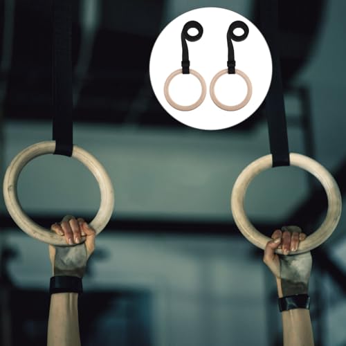 Anillas de gimnasia de madera con correas ajustables miniatura 5