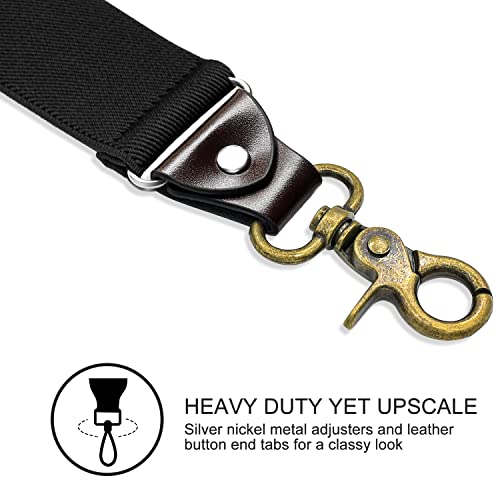 Image of Suspenders for Men, Adjustable Suspenders Gold Clip with Elastic Straps Y-Back Construction Heavy Duty for Work
