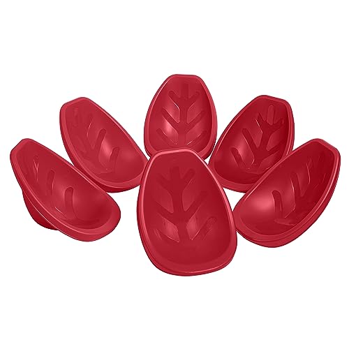 Image of ECR4Kids Plastic Leaf Scoop Floor Rocker Seat, Classroom Furniture, Red, 6-Piece