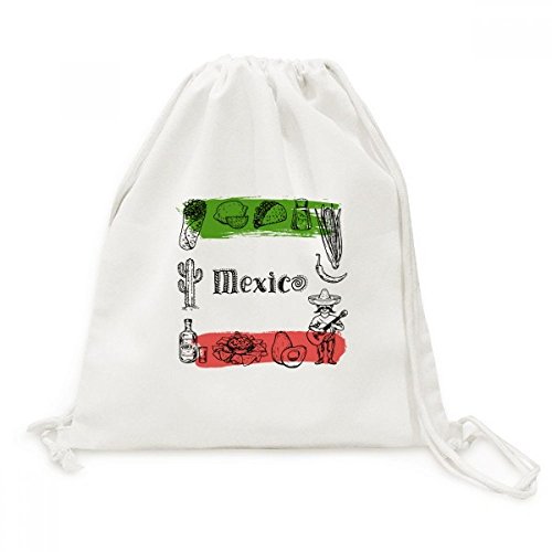 Sac de voyage en toile Mexique Cuisine Cactus Sketch pour vos affaires