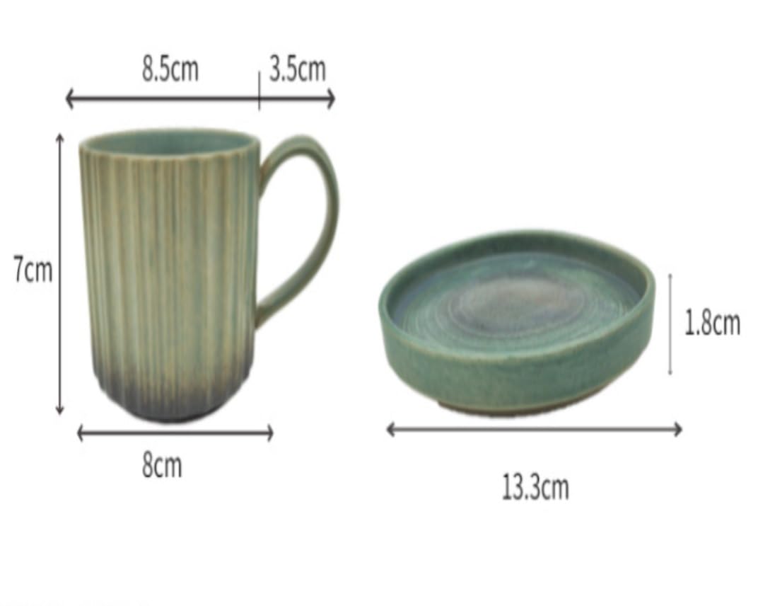 Tasse Kaffeebecher Tassen Handgefertigtes Keramik-Kaffeetasse- Und Untertassen-Set Einfache Grobe Keramiktasse Home Afternoon Tea Retro Teetasse Kaffeetassen (Color : B, Size : 250ml)