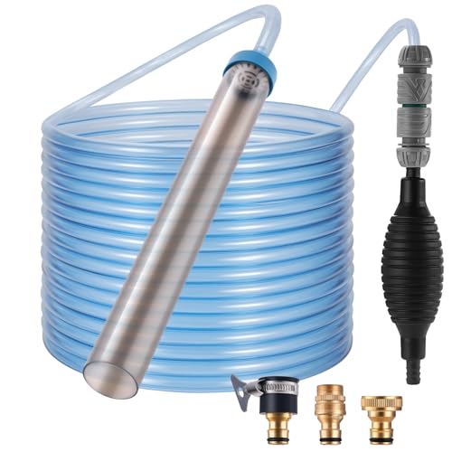 DXOVEEN Fish Tank Vacuum Gravel Cleaner Gravel Vacuum for Aquarium，Siphon Aquarium Water Changer for Fish Tank with Four Faucet Adapter and Long Hose(50 Feet)