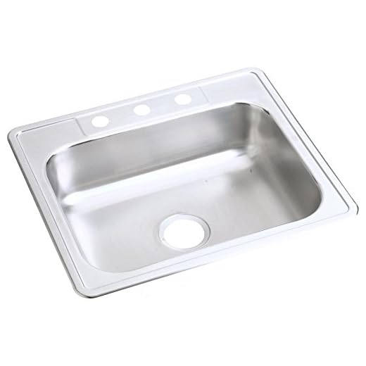 Elkay D125213 Dayton Single Bowl Drop-in Stainless Steel Sink 25 x 21