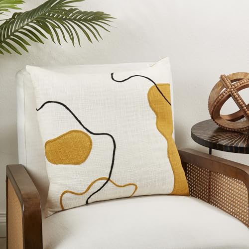 SARO LIFESTYLE Artistic Flair Abstract Down Filled Throw Pillow by SARO LIFESTYLE - Image 3