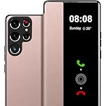 Flip Case for Samsung Galaxy S22 Ultra Case S View, Clear View Flip Folio PU Leather & Hard PC Phone Case, Luxury Anti-Scratch Flip Cover for Samsung Galaxy S22 Ultra Smartphone (Pink)