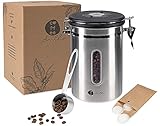 100% AROMA-DICHT - Die coffeechilla Kaffeedose aus lebensmittelechtem Edelstahl sorgt auch bei einer längeren Bevorratung von Kaffeebohnen & Pulver stets für ein erstklassiges Geschmackserlebnis!