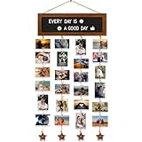 CJIAWYS Picture Frames Collage Wall Decor Photo Collage Frame Hanging Photo Display, Felt Letter Board with 340 Letters and 30 Clips, Unique Rustic DIY Photo Frames for Family Best Friends