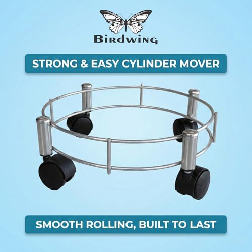 Image of Rincy Stainless Steel Wheel LPG Gas Cylinder Trolley with 4 Wheels (1 Pc) - HG Gas Cylinder Trolley (Multicolor, Pack of 1)