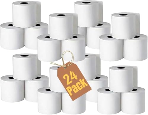 Rollos de papel térmico para tarjeta de crédito y calculadora 2 1/4 x 130 1InTheOffice pack de 24
