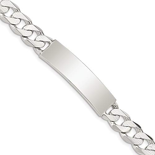925 Sterling Silver Engraveable Curb Link Name Bar Identification ID Bracelet2