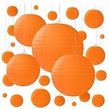 LEDMOMO 25個 灯籠 白熱 ペンダントライト 誕生日の装飾 お祭りの飾り付け ライト付き パーティーの装飾 結婚式のランタンの装飾 提灯 パーティーランタン ちょうちん 鉄 Orange