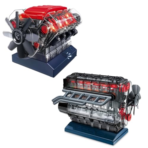 Image of Playz V8 Combustion Engine Model kit that Works with Inline 6 Model Engine kit for Adults and Kids