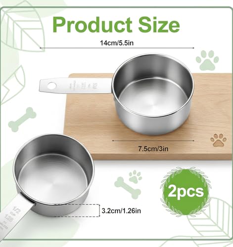 2 piezas de vaso medidor acero inoxidable 125 ml miniatura 2