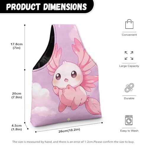 Image of Axolotl Yarn Bags for Crocheting Portable Knitting Bag Pink Yarn Storage Organzier Holding Knitting Needles,Small