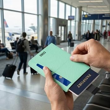 Passport Wallet, RFID Blocking, Waterproof (Turquoise)