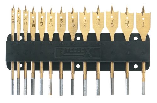 Steelex Plus D2053 TiN Coated Spade Bit Set,13-Piece