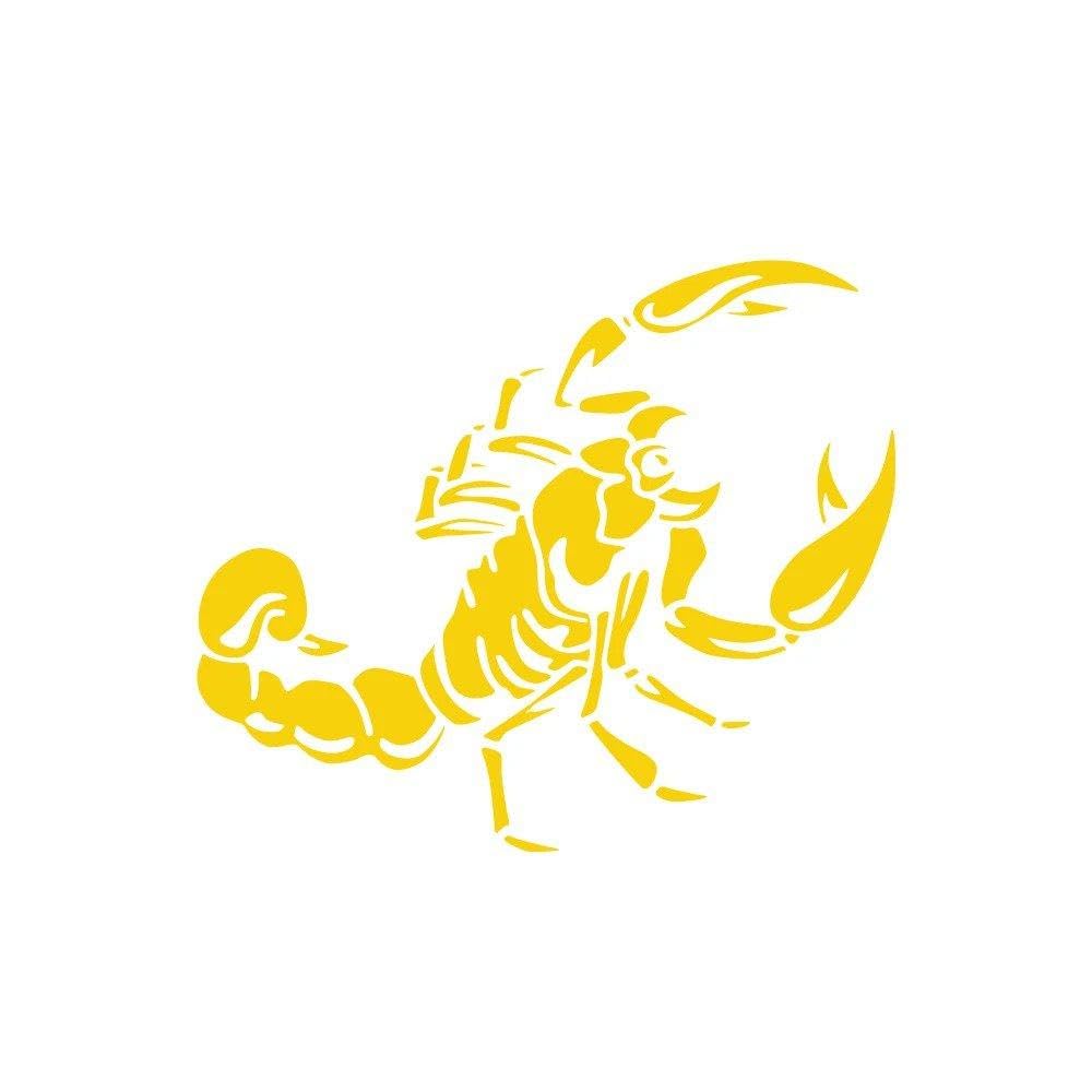 Dabhuoc Glossy Yellow Scorpion Car Stickers Vinyl Film Decor Decal Acessories Graphics Decoration(,30X18cm)