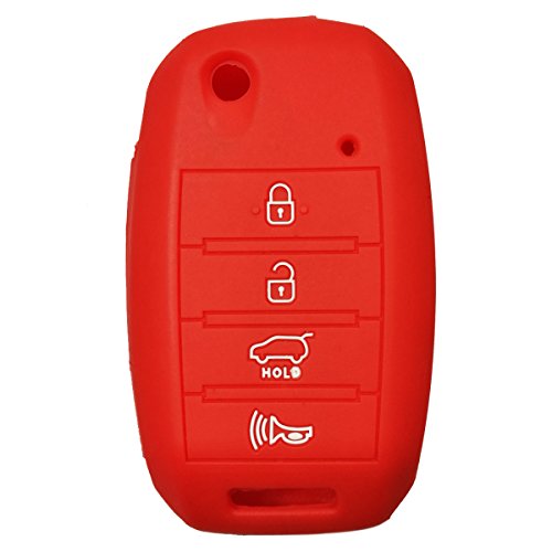 2Pcs Coolbestda Rubber 4buttons Key Fob Protector Case Cover Keyless Entry Holder Skin Bag for 2016 2017 2018 2019 Kia Optima Soul Sorento Sportage Forte Rio Sedona （Not Fit Smart Key Fob） - Thumbnail 3
