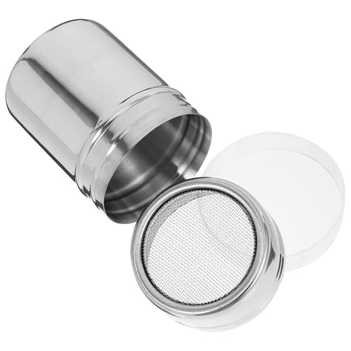 Cabilock Stainless Steel Powdered Sugar Shaker with Fine Mesh Screen Reusable Cocoa Chocolate Sprinkles Dispenser for Cappuccino Latte and Clean Kitchen Sifter for Sugar and Flour