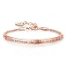 Annamate Engraved Message "She believed she could so she did" Inspirational Link Chain Cuff Bangle Bracelet, Perfect Gift for Christmas Day, Thanksgiving Day and Birthday (Rose Gold)